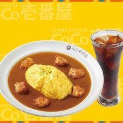 壱番屋 炸鸡块咖喱蛋包饭+软饮料套餐