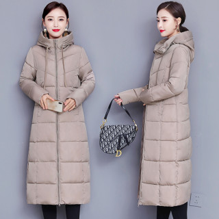 棉服女2025新款中长款棉衣大码冬季外套妈妈装加厚棉袄女长款过膝