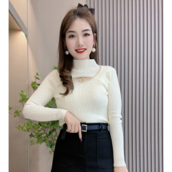 2025秋冬款时尚女内搭女慵懒风季洋气百搭针织加厚上衣显瘦长袖