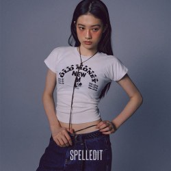 SPELLEDIT 2026秋季新品老钱风短袖T恤美式字母印花潮流款上衣女