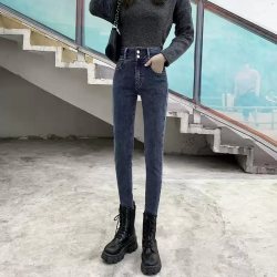 2026秋季显瘦牛仔裤女高腰黑色裤子弹力紧身小个子显高弹力修身