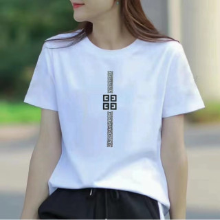 高品质纯棉圆领短袖宽松休闲夏季女士短款T恤格子百搭印花打底衫
