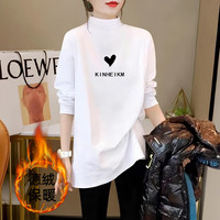 德绒打底衫女大版秋冬遮屁股中长款保暖长袖t恤内搭上衣女半高领