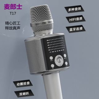 麦郎士声T17无线蓝牙双喇叭K歌麦克风话筒一体式音响唱歌神器