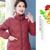 女装秋冬棉衣短款妈妈装轻薄棉服老年人大码外套