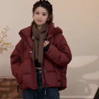 冬季新款厚款连帽韩版宽松休闲时尚百搭羽绒服女加厚保暖外套