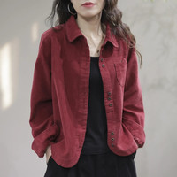 灯芯绒长袖衬衫外套女2026早春新款文艺休闲时尚翻领衬衣洋气开衫
