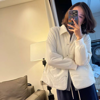 轻薄休闲百搭宽松棉服女2024秋冬新款显瘦遮肉简约薄款棉衣外套潮