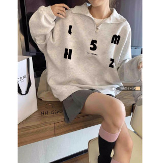 CKKOR秋冬印花时尚百搭宽松加绒卫衣女运动休闲小众设计潮牌防寒