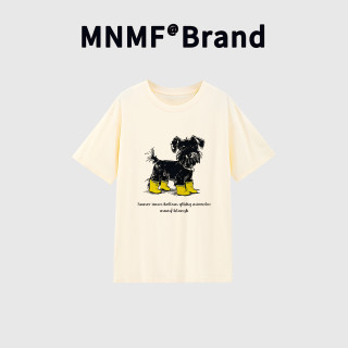 mnmf复古气质时尚小狗印花圆领短袖t恤女夏季休闲纯棉新款上衣女