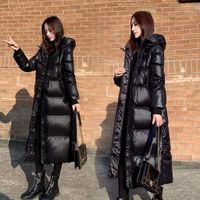 冬季新款网红爆款黑色棉服女过膝长款韩版显瘦棉衣外套
