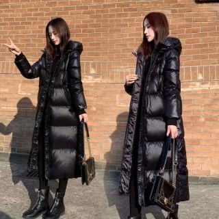 冬季新款网红爆款黑色棉服女过膝长款韩版显瘦棉衣外套