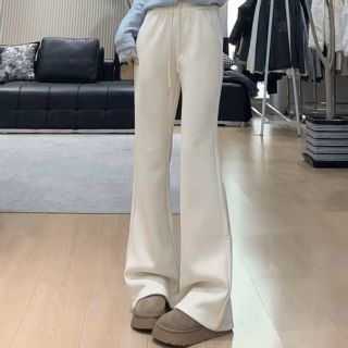2026秋冬季加绒微喇裤女士外穿新款喇叭休闲裤抽绳百搭运动卫裤