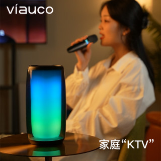 泛歌 K1无线蓝牙音响麦克风家庭户外K歌话筒炫彩音箱高音质唱歌
