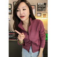 秋冬新款拉链卫衣德绒外套女秋冬美拉德加绒立领百搭开衫显瘦上衣