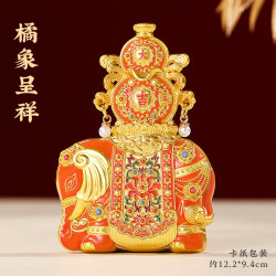 赋闲 河北博物院文创大吉象金属冰箱贴北京故宫西安馆旅游纪念礼品 大吉象/橘色 金属冰箱贴