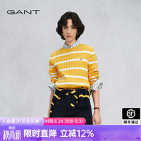 GANT 26春夏女士圆领条纹松弛慵懒随性休闲感针织衫 256-黄色 M