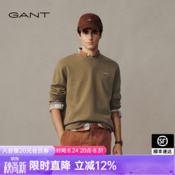 GANT 26秋冬男士圆领长袖卫衣休闲上衣 265-深咖色 M