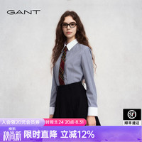 GANT 秋冬新款女士衬衣条纹显瘦休闲衬衫学院风百搭衬衫 409-藏蓝白条 L