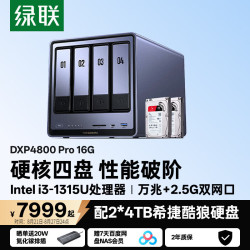 绿联 AI家庭服务器 NAS网络存储 万兆网口  16GB 2块