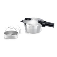 Fissler 菲仕乐 Vitaquick 优质/压力锅(3.5 升,直径22 厘米)带插入件,不锈钢压力锅,2 个烹饪级别,德国制造,电磁炉