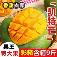 带箱9斤凯特芒果大果新鲜水果热带水果应季青皮大凯特芒芒果 多人团