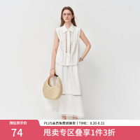 范思蓝恩 纯棉镂空花边 栀子白 XS 女士套装