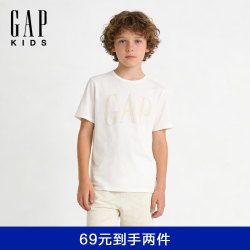 Gap 708411 纯棉圆领 白色 140cm 男童短袖T恤