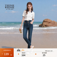 TEENIE WEENIE 凉感修身 深蓝色 S(160) 女士牛仔裤