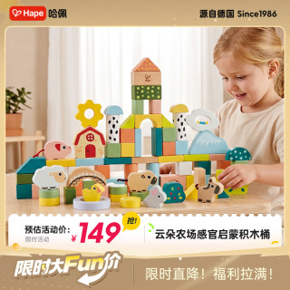 Hape 感官启蒙 儿童积木桶