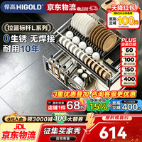 悍高 拉篮厨房橱柜 800柜 2层 L系列方管套装