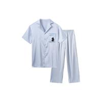 Ubras 男士流光缎面冰丝短袖家居服套装