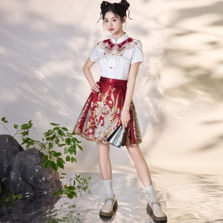移动端：诺婉寻 红色马面裙套装2026新款小个子短款汉服女新中式国风改良日常可穿