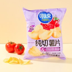 可比克 纯切薯片番茄味休闲膨化食品办公室下午茶小吃