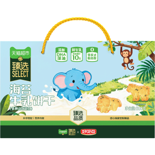 88VIP：好吃点 猫超臻选海苔牛乳儿童趣味饼干600g