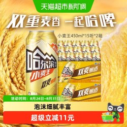 哈尔滨啤酒 哈啤小麦王 拉格啤酒 450ml*30听