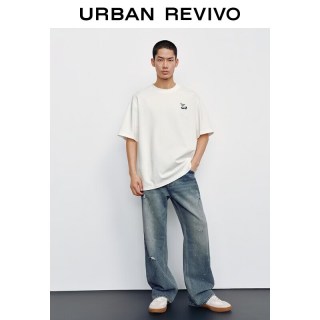 UR UR 2026夏季男装萌宠刺绣圆领短袖T恤 UUV460115