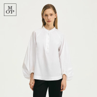 Marc O'Polo 100%纯棉 商场同款 立领插肩灯笼袖白衬衫