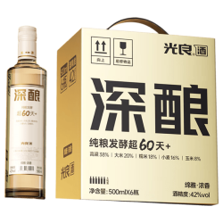 光良 深酿 浓香型 42度 纯粮食白酒 500ml 42%vol 500mL 6瓶 整箱装