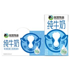 优然牧业 全脂纯牛奶 250ml*24盒