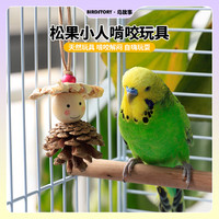 birdstory 小太阳牡丹和尚鹦鹉解闷自嗨啃咬天然攀爬玩具磨牙松果鸟笼内装饰 松果小人