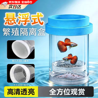 智宙 孔雀鱼繁殖盒漂浮鱼缸隔离盒（小号蓝色）