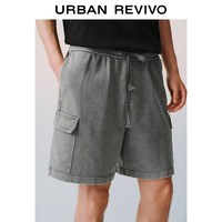 UR UR 男装时尚水洗系带立体贴袋休闲短裤 UML660086