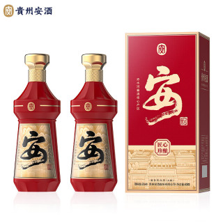 贵州安酒 安酒贵州安酒 酱香型白酒 53度 500mL 2瓶 双瓶装（含礼袋）