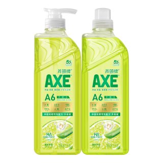 淘金币可用、88VIP：AXE 青柠芦荟护肤洗洁精 1kg*2瓶(赠洁厕液500g)