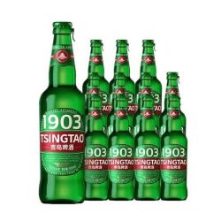 青岛啤酒 1903全麦酿造拉环500mL*12瓶*无大米+赠啤酒豆
