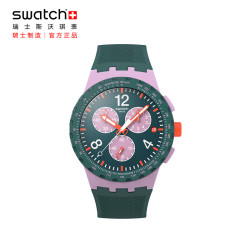 swatch 【运动野玫瑰】三眼计时石英腕表
