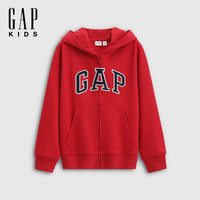 Gap 儿童贴布绣logo宽松拉链连帽卫衣