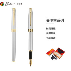 毕加索 钢笔签字笔男女士练字笔书法笔学生用成人练字墨水笔0.5mm 717银灰色