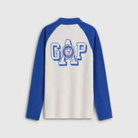 Gap 男童早秋logo磨毛宽松长袖T恤